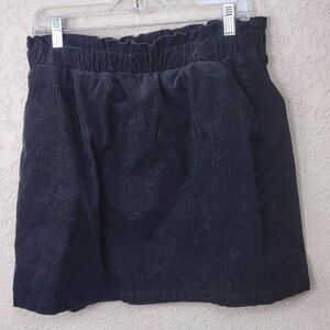 Copper Key Black Courderoy Mini Skirt Size XL (5043)